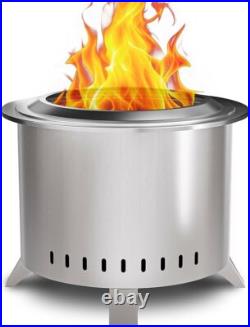 Smokeless Fire Pit, 22 Inch Stainless Steel firepit, Outdoor Wood Burning Fire Smokeless Fire Pit, 22 Inch Stainless Steel firepit, Outdoor Wood Burning Fire