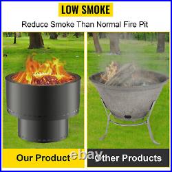 Smokeless Fire Pit Stove Bonfire 13.5 Wood Burning Carbon Steel Outdoor Stand