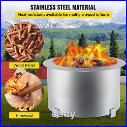 Smokeless Fire Pit Stove Bonfire 22 Stand Firebowl Wood Burning Steel Outdoor
