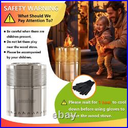 Smokeless Fire Pit for Wood Burning Portable Stainless Steel Camping Stove Set