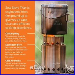Solo Camp Stove Titan Lightweight Wood Burning Stove Compact Kit No Fuel Needed