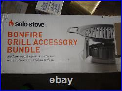 Solo Stove Bonfire Grill Top and Hub, Cast Iron Cooktop with Stainless steel Hub