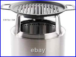 Solo Stove Bonfire Grill Top and Hub, Cast Iron Cooktop with Stainless steel Hub