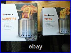Solo Stove CAMPFIRE & TITAN Compact Wood Burning Camp Stove Stainless Steel