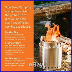 Solo Stove Campfire & 2 Pot Set Combo 4+ Person Wood Burning Camping Stove. Kit