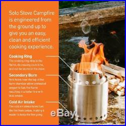 Solo Stove Campfire & 2 Pot Set Combo Woodburning Camp Great for Outdoor