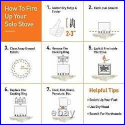 Solo Stove Campfire 4+ Person Compact Wood Burning Camp Stove for Backpacking