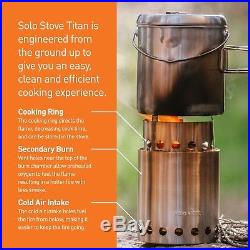 Solo Stove Titan & Solo Pot 1800 Camp Stove Combo Woodburning Backpacking St