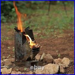 Stainless Steel Camping Rocket Stove Woodburning for Outdoor Tent Heater