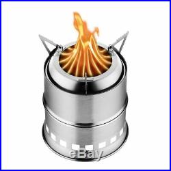 Stainless Steel Camping Stove Wood Burning Gasifier Stove Cooker Outdoor Oven Ca