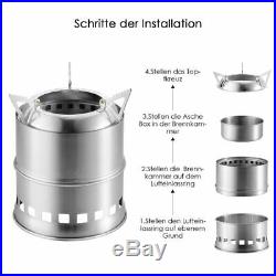 Stainless Steel Camping Stove Wood Burning Gasifier Stove Cooker Outdoor Oven Ca
