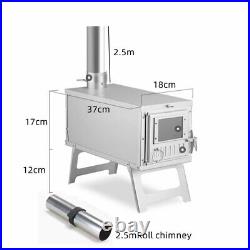 Stainless Steel Collapsible Tent Stove With Roll Chimney Folding Firewood Stove