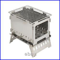 Stainless Steel Portable Collapsible Wood Burning Stove for Camping Cooking BBQ