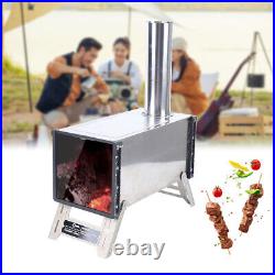 Stainless Steel Portable Firewood Burning Camping Tent Shelter Stove +Chimney Stainless Steel Portable Firewood Burning Camping Tent Shelter Stove +Chimney