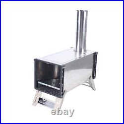 Stainless Steel Portable Firewood Burning Camping Tent Shelter Stove +Chimney Stainless Steel Portable Firewood Burning Camping Tent Shelter Stove +Chimney
