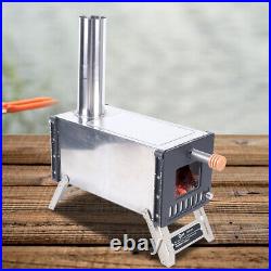 Stainless Steel Portable Firewood Burning Camping Tent Shelter Stove +Chimney Stainless Steel Portable Firewood Burning Camping Tent Shelter Stove +Chimney