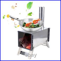 Stainless Steel Portable Firewood Burning Camping Tent Shelter Stove +Chimney Stainless Steel Portable Firewood Burning Camping Tent Shelter Stove +Chimney