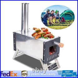 Stainless Steel Portable Firewood Burning Camping Tent Shelter Stove With Chimney Stainless Steel Portable Firewood Burning Camping Tent Shelter Stove With Chimney