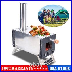 Stainless Steel Portable Firewood Burning Camping Tent Shelter Stove With Chimney Stainless Steel Portable Firewood Burning Camping Tent Shelter Stove With Chimney