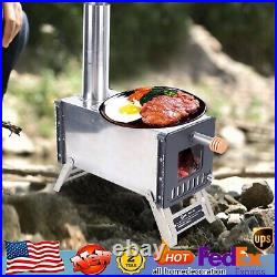 Stainless Steel Portable Firewood Burning Camping Tent Shelter Stove With Chimney Stainless Steel Portable Firewood Burning Camping Tent Shelter Stove With Chimney