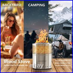 Stainless Steel Smokeless Fire Pit Wood Burning Stove Outdoor Camping Barbecue