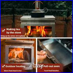 Stainless Steel Smokeless Fireplace Secondary Burning Wood Stove Large Glass