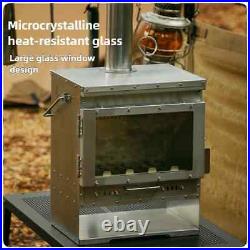 Stainless Steel Smokeless Fireplace Secondary Burning Wood Stove Large Glass