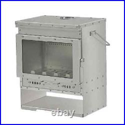 Stainless Steel Smokeless Fireplace Secondary Burning Wood Stove Large Glass