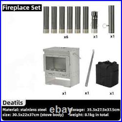 Stainless Steel Smokeless Fireplace Secondary Burning Wood Stove Large Glass