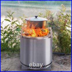 Stainless Steel Smokeless Fireplace Stove Outdoor Bonfire Fire Pit 14.8 inch