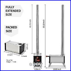 Stainless Steel Tent Wood Stove +Chimney Pipes Camping Cooking Wood Burning T0G2