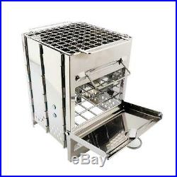 Stainless steel Wood Stove Backpacking Portable Survival Wood Burning Camping