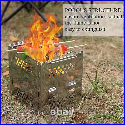 Steel Camping Stove Wood Burning Campfire Grill Fire Folding Outdoor Portable