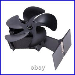 Stove Fan 5 Blowers Auto Mini Eco Friendly Black Stove Top Fan Wood Burning Tool