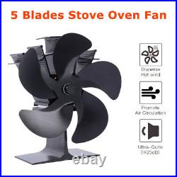 Stove Fan 5 Blowers Heat Powered Automatic Eco Friendly Stove Fan Wood Burning