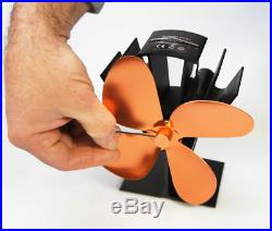 Stove Fan GIFT SET with Interchangable Blades 360cfm for Wood Burning Multi Fuel