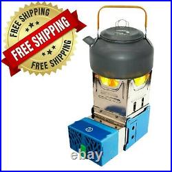 Stove Outdoor Flame Cube Portable Wood Burning Power USB Charging Battery Campin