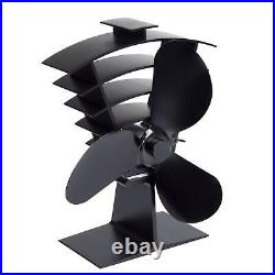 Stove Top Fan Heat Powered Wood Burning Silent for Fireplace Fuel Saving