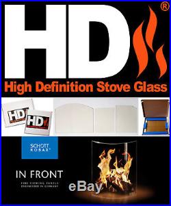 Stove glass wood burning stove heat resistant cut to size 490 mm 355 mm