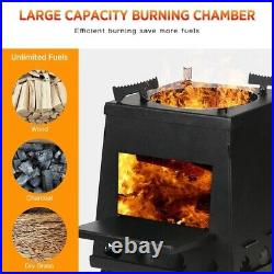 Sturdy Steel Cooking Stove Wood Burning Stove for Camping Fishing Survival Tool