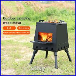 Sturdy Steel Cooking Stove Wood Burning Stove for Camping Fishing Survival Tool