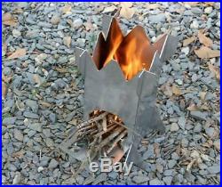 Summer King Flat Pack Stainless Steel Wood Burning Camping Stove Backpacking Hi