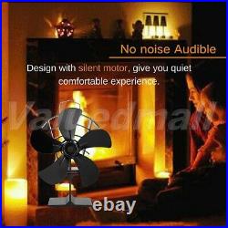 TEENGSE 5-Blades Silent Fireplace Top Fan Home Wood Burning Heater Auto-sensing