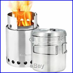 TITAN by Solo Stove Combo Kit twig burning gasifier Large stove & Pot 1800 Set