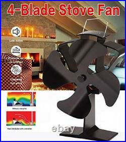 TOMERSUN 4 Blades Heat Powered Stove Fireplace Fan for Home Wood Log Burning Fi