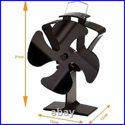 TOMERSUN 4 Blades Heat Powered Stove Fireplace Fan for Home Wood Log Burning Fi