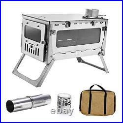 TOMOUNT Titanium Folding Tent Stove Wood Burning Stove Ultralight 1mm 12inch TOMOUNT Titanium Folding Tent Stove Wood Burning Stove Ultralight 1mm 12inch