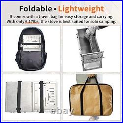 TOMOUNT Titanium Folding Tent Stove Wood Burning Stove Ultralight 1mm 12inch TOMOUNT Titanium Folding Tent Stove Wood Burning Stove Ultralight 1mm 12inch
