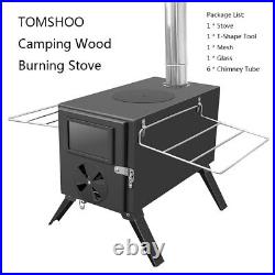 TOMSHOO Camping Wood Burning Stove With Detachable Chimney Firewood Burner D6J0
