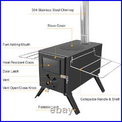 TOMSHOO Camping Wood Burning Stove With Stainless Steel Chimney Tent Stove P4H7